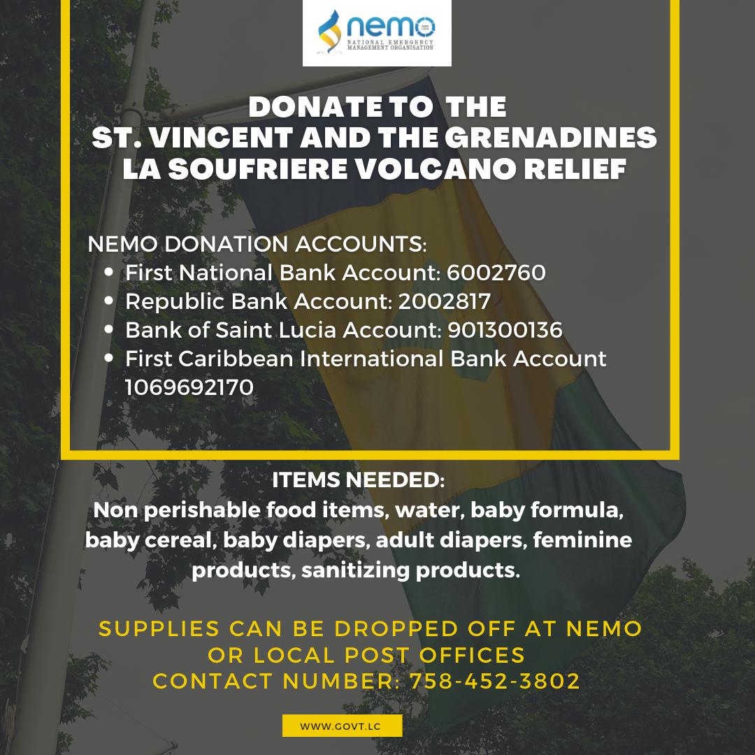 Donate to the St. Vincent and the Grenadines La Soufriere Volcano Relief